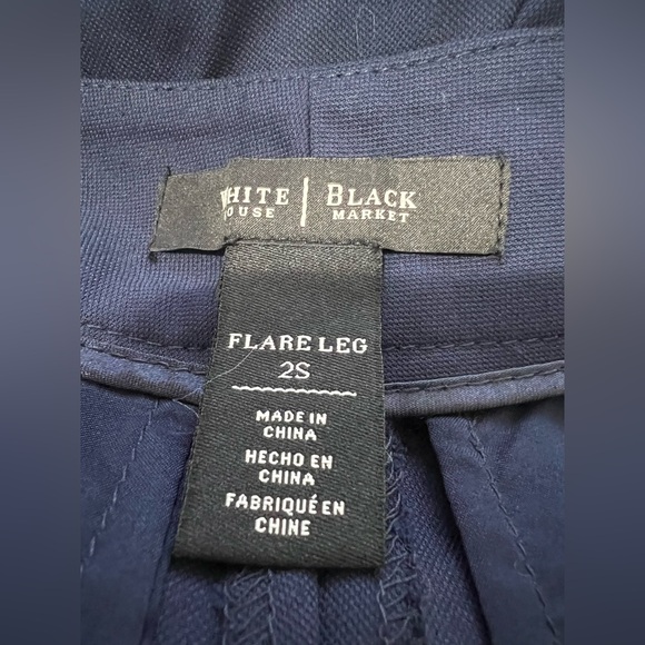 White House Black Market Dark Blue Flare Pants size 2S - Picture 5 of 11
